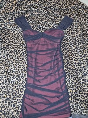 Black Shear And Scarlet Midi Dress